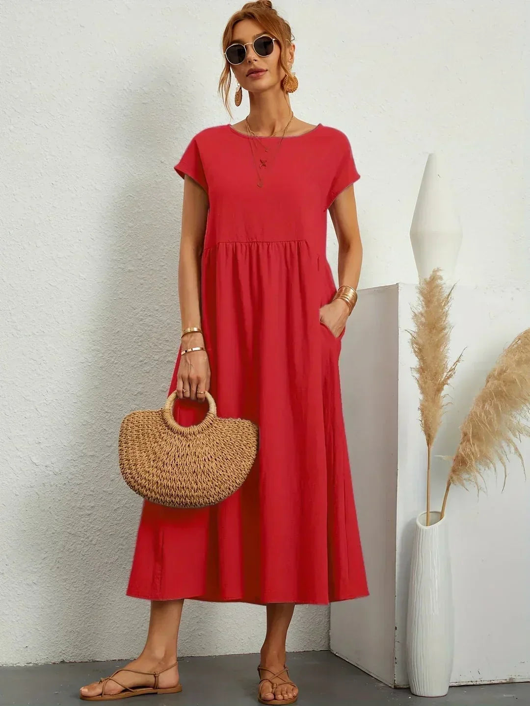 Gabrielle™ — Flowing Midi Dress with Timeless Elegance