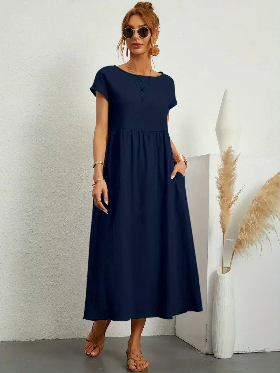 Gabrielle™ — Flowing Midi Dress with Timeless Elegance