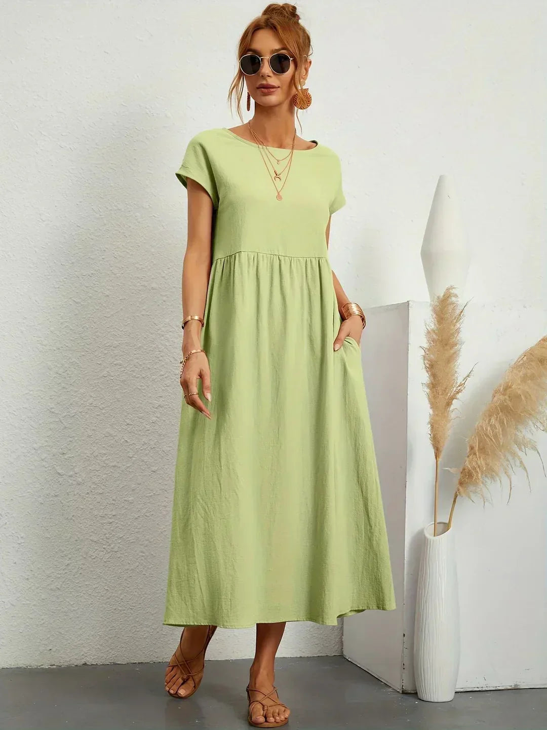 Gabrielle™ — Flowing Midi Dress with Timeless Elegance