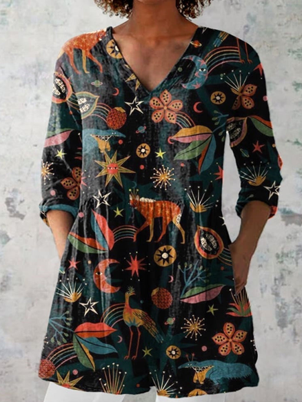 Adeline | Long Blouse with V-Neck