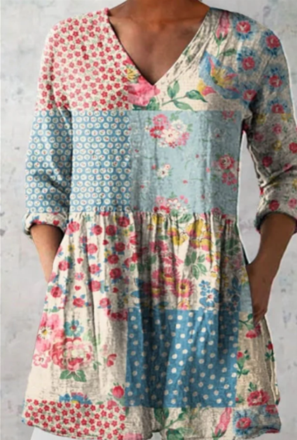 Estelle | Long Blouse with V-Neck