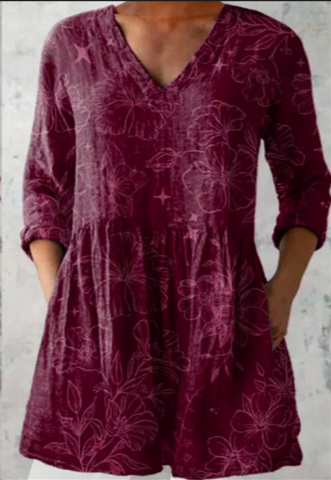 Florence | Long Blouse with V-Neck