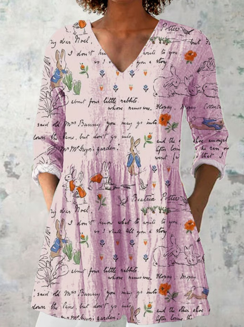 Imogen | Long Blouse with V-Neck